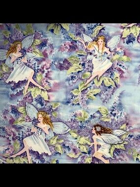 Vintage Timeless Treasures Fabrics Collection "Fleur" Fairies Blue/Purple 2 yrds